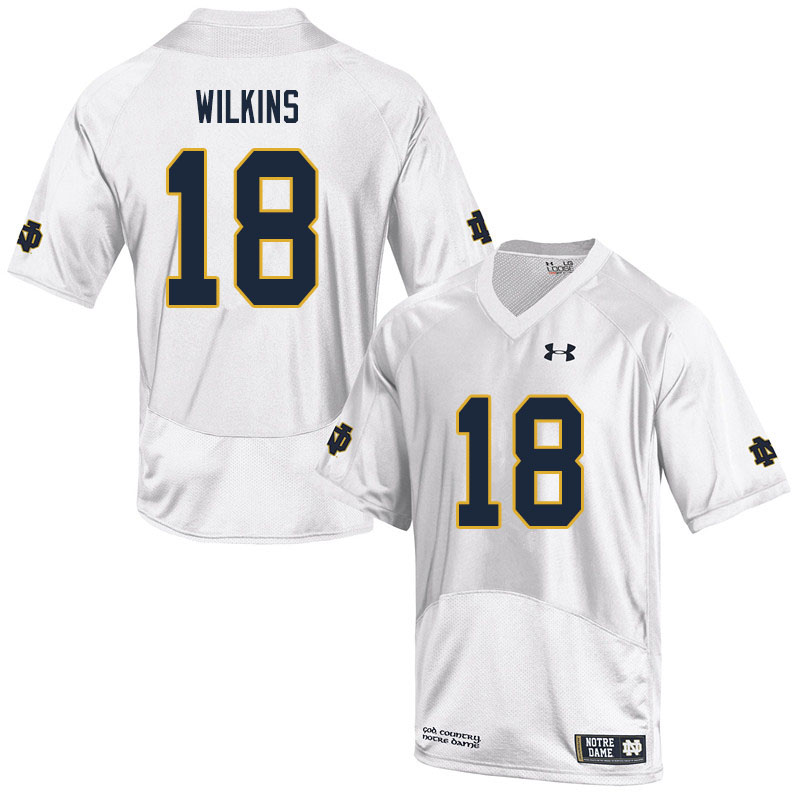 Men #18 Joe Wilkins Notre Dame Fighting Irish College Football Jerseys Sale-White